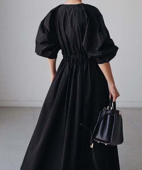 bubble sleeve shirt dress / 2color　hm1582