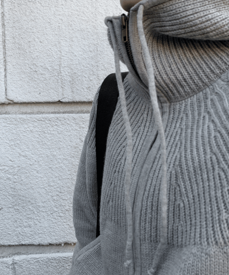 knit hood parka / 2color　hm1117