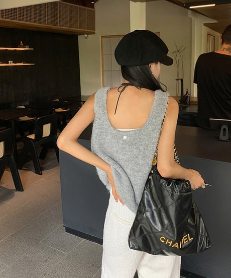 knit tank vest / 4color　hm1488
