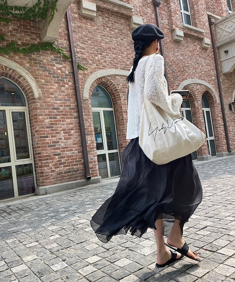 sheer pleated skirt / 2color　hm1359