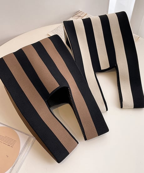 striped market bag / 2color　hm1336