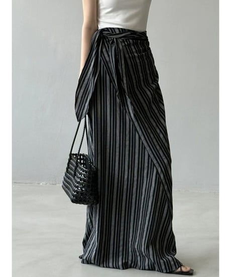 high-waist strip skirt / 2color　hm2443