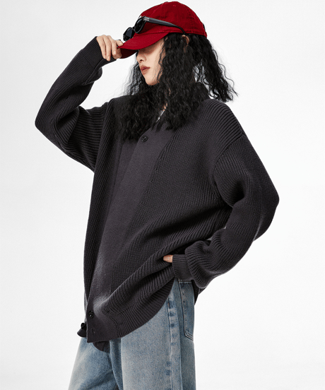shawl collar cardigan / 3color　hm2682