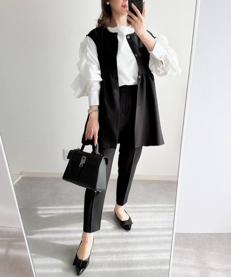 quilted peplum vest / 2color　hm2587