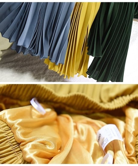 pleated long skirt / 9color　hm2133