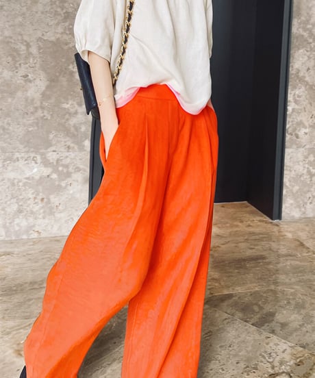 《即納》wide leg tuck pants /3color　hm1526