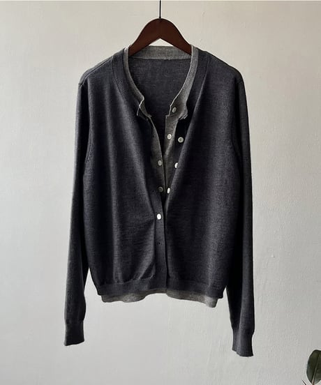 layered knit cardigan / 3color　hm1710