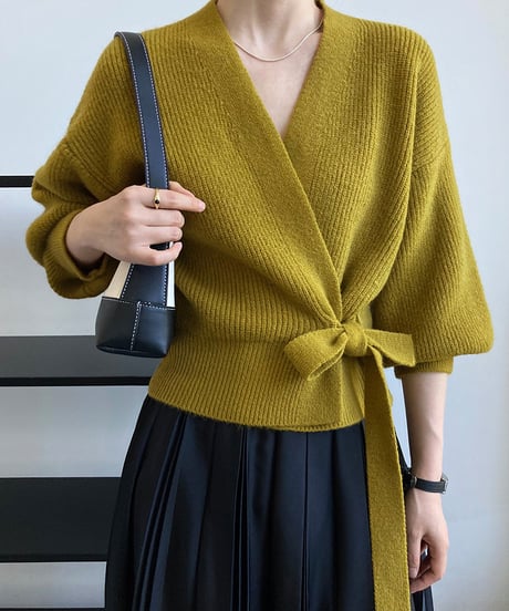 wrap knit cardigan / 5color　hm2617