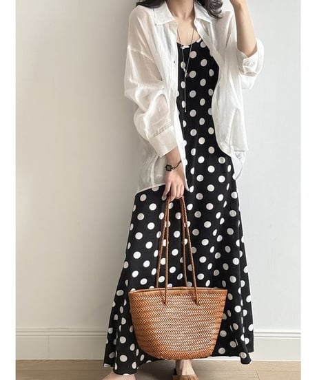 drop shoulder sheer shirt / 2color　hm2246