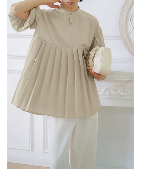 pleated tunic shirt / 5color　hm2961