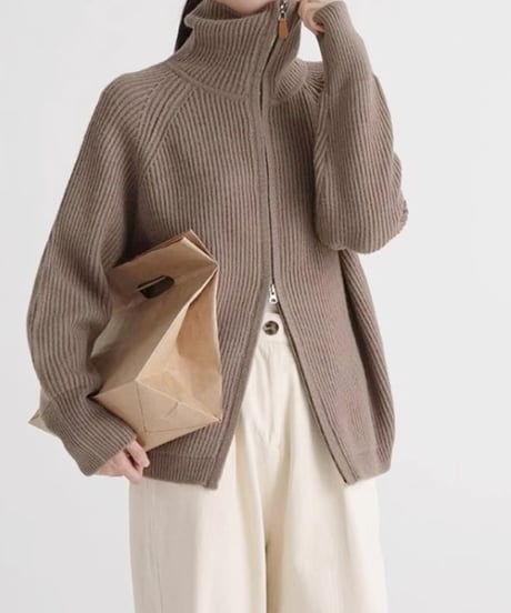double zip cardigan / 4color　hm1830