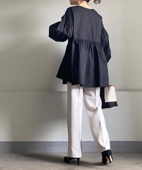 gather flare blouse / 2color　hm2579
