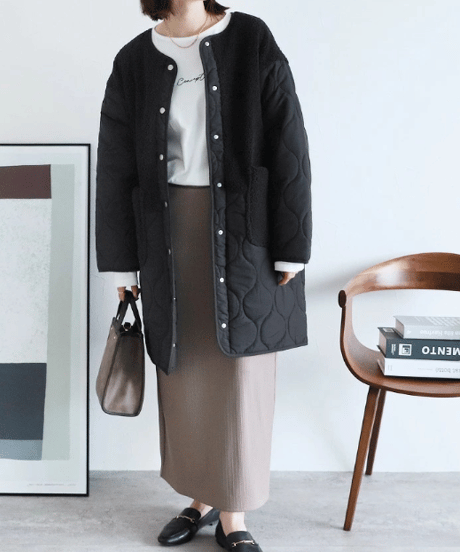 hybrid quilted coat / 3color　hm2570