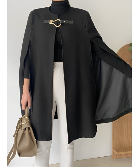buckled cape coat / 2color　hm1814