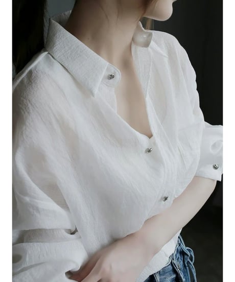 lightweight pinstripe shirt / 2color　hm2540