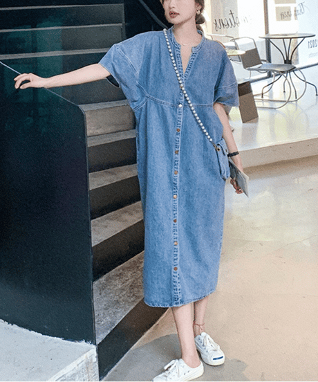 denim shirt dress　hm2888