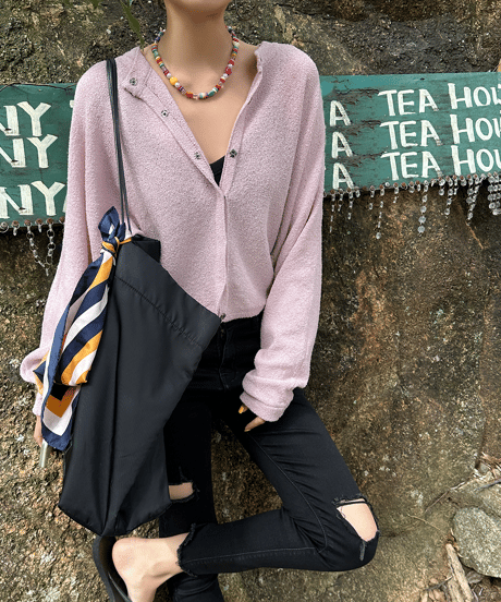 short knit cardigan / 2color　hm1330