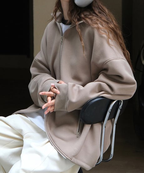 double zipper hoodie / 2color　hm1733