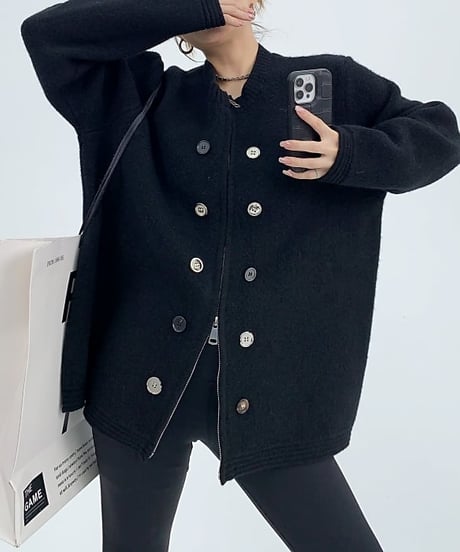 button knit cardigan / 3color　hm1718