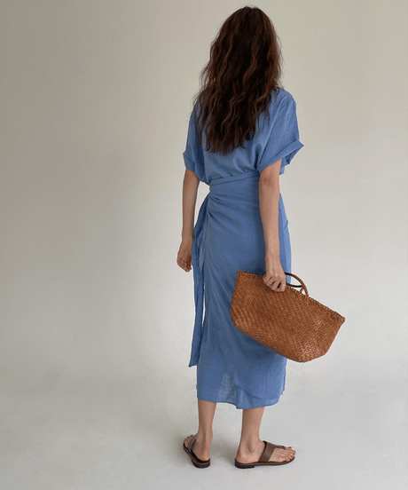 wrap linen dress　hm2868