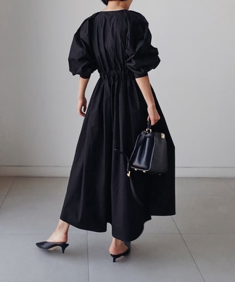 bubble sleeve shirt dress / 2color　hm1582
