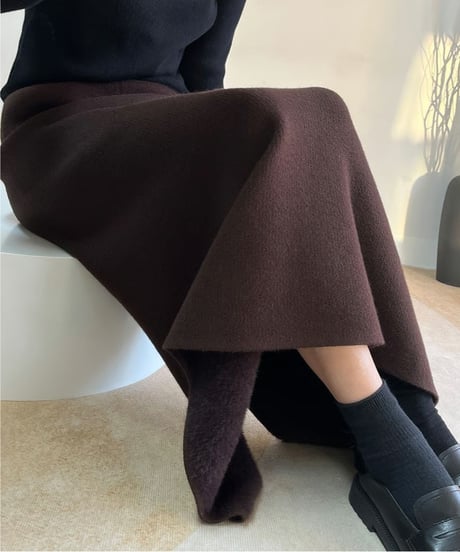 soft knit straight skirt / 6color　hm2678