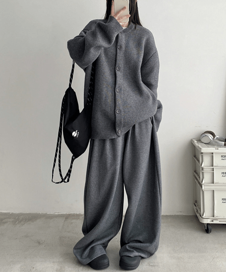 oversize crewneck cardigan / 2color　hm2714