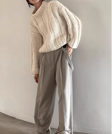《即納》wide rib knit / 2color　hm1832