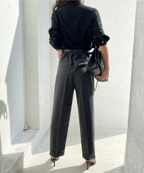pleated cropped shirt  / 2color　hm2643