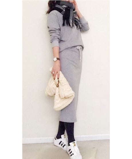 sweatshirt & skirt setup / 2color　hm2036