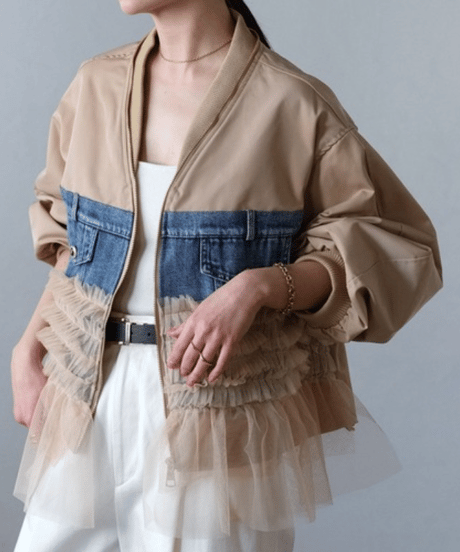 tulle mix blouson / 3color　hm2820