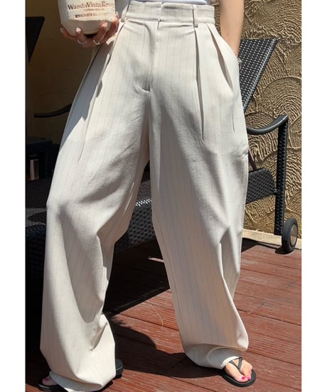 stripe tuck pants / 3color　hm1597