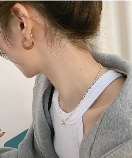 marble hoop pierce / 5color　hm2151