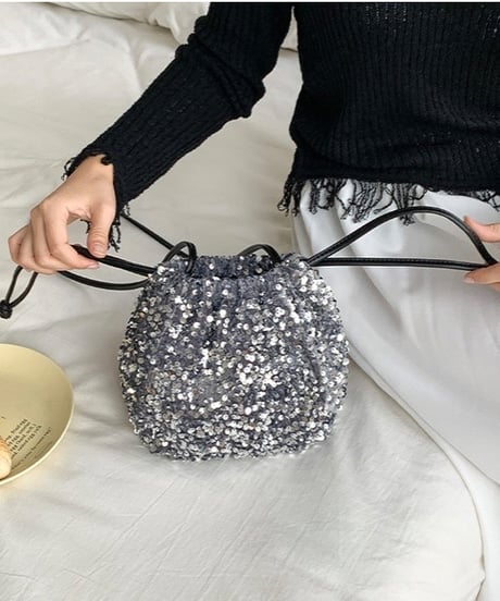 glitter drawstring bag / 3color　hm1700