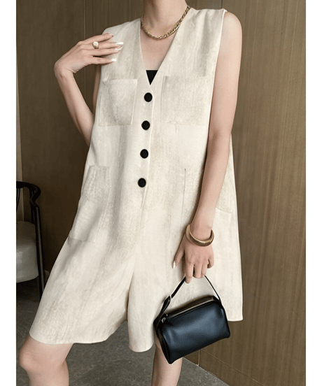 sleeveless romper / 2color　hm2112