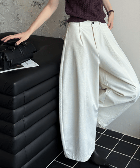 wide silhouette tuck pants / 4color　hm2765