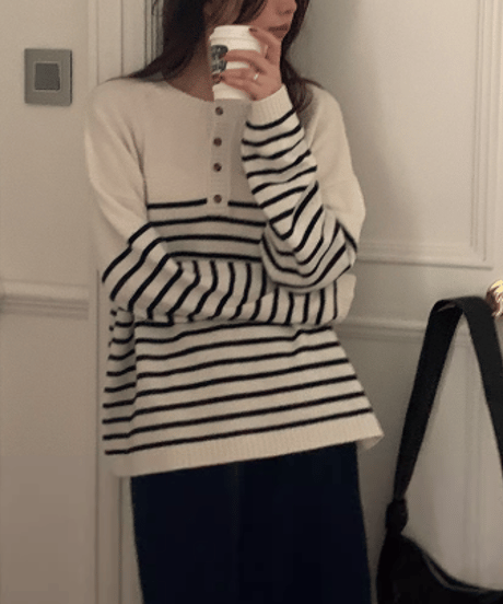 stripe knit top　hm2665