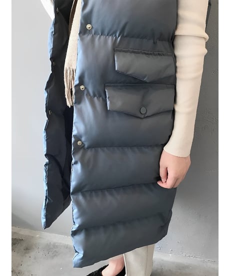 long down vest / 3color　hm1877