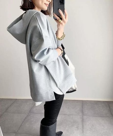 v-neck hooded sweatshirt　hm2496