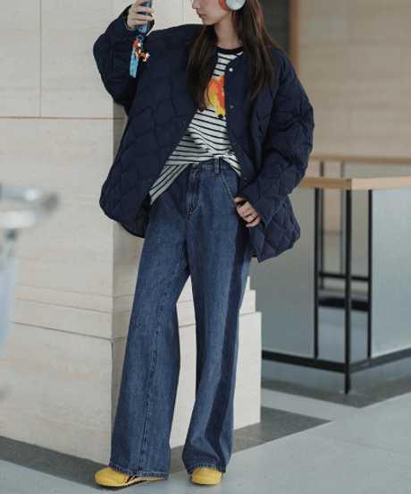 side line denim pants　hm2589