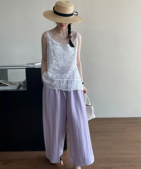 embroidery camisole / 2color　hm2250