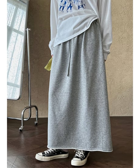 sweat maxi skirt / 2color　hm2054