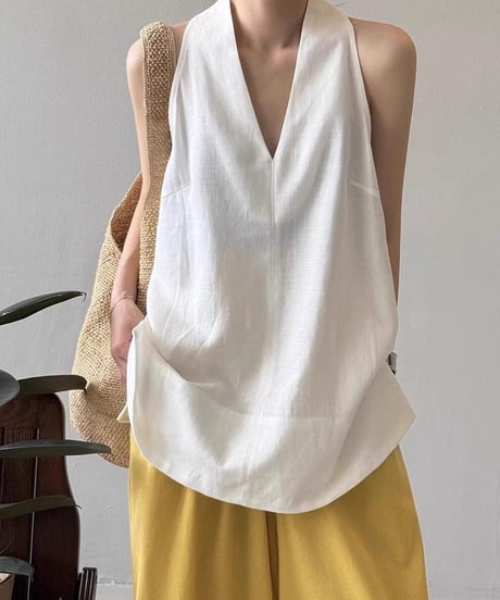 v-neck sleeveless top / 3color　hm2482