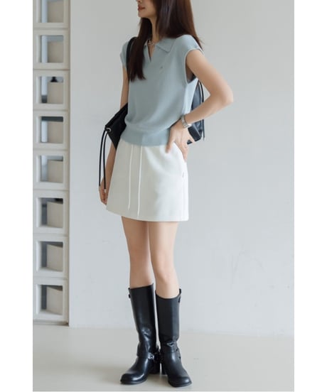collar knit top / 3color　hm2886