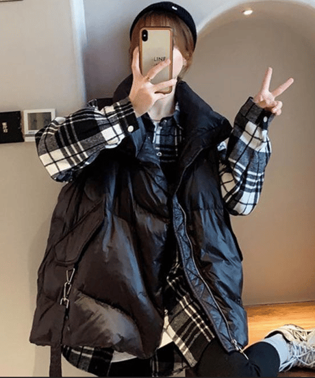oversized padded vest / 3color　hm2720
