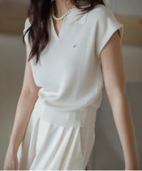 collar knit top / 3color　hm2886