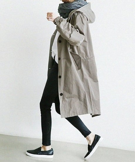 《即納》hoodie spring coat / 5color　hm1990