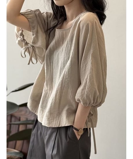 loose cotton blouse / 4color　hm2325