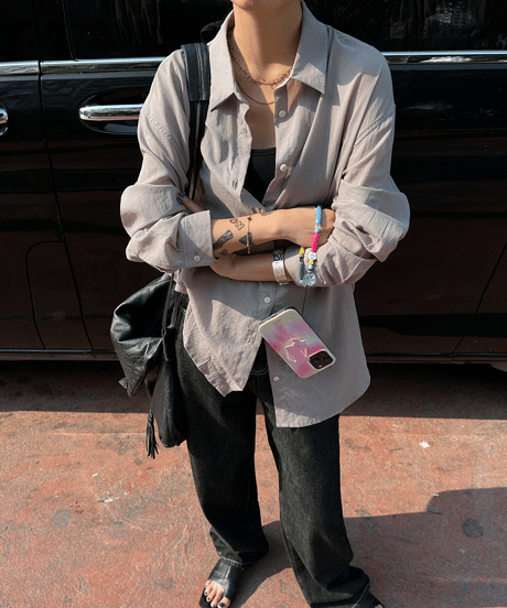 loose thin shirt / 2color　hm1444