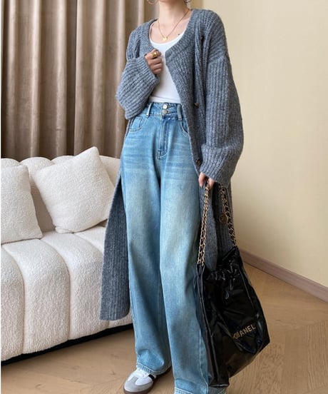 asymmetric long cardigan / 2color　hm2793